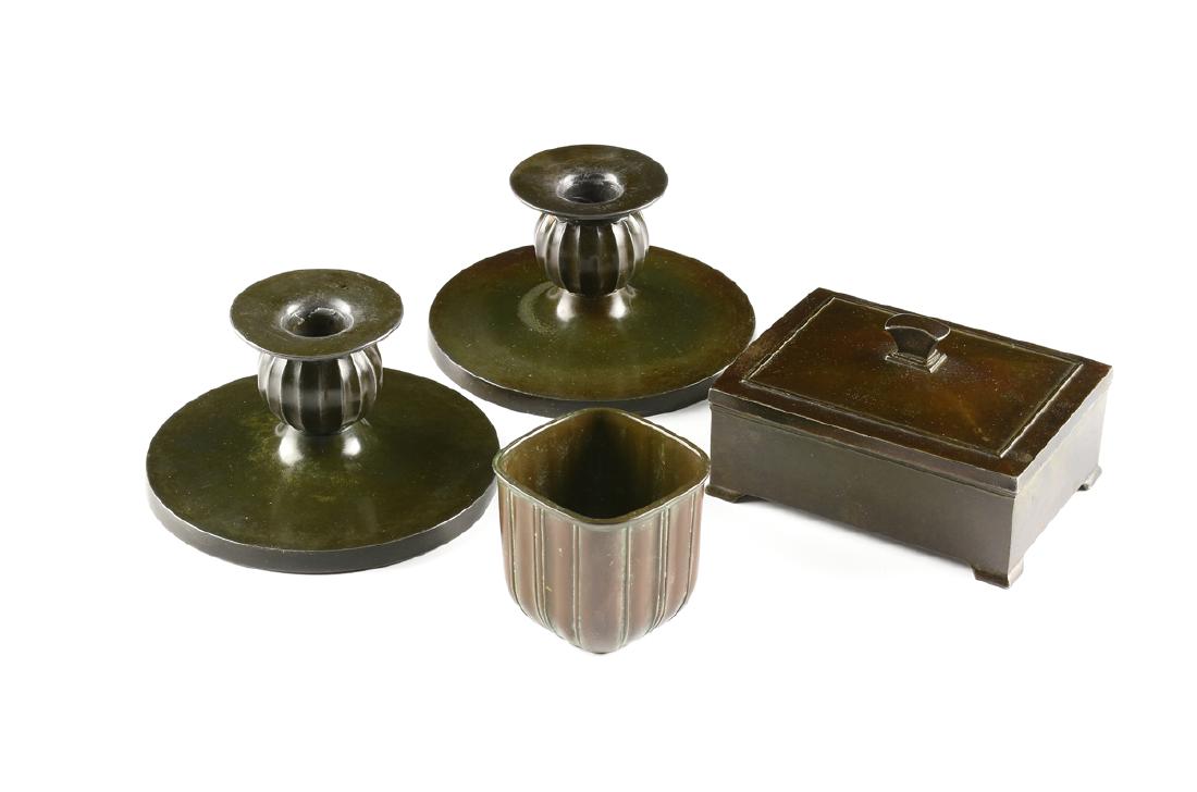 A GROUP OF FOUR JUST ANDERSEN (Danish 1884-1943) ART (1 of 8)