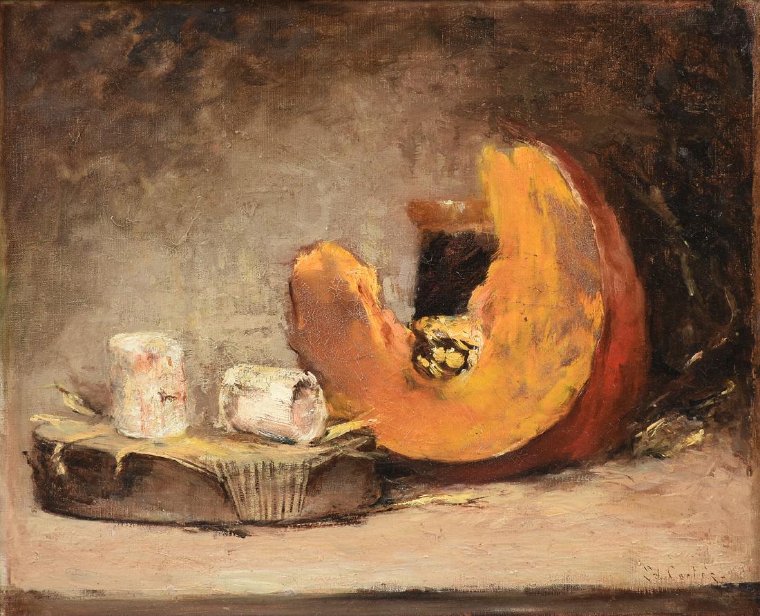 after ÉDOUARD CORTÈS (French 1882-1969) A PAINTING, "Le: after ÉDOUARD CORTÈS (French 1882-1969) A PAINTING, "Le Melon," oil on canvas, bearing the spurious signature "Cortes" L/R. 18" x 22" Provenance: Estate of the late Charles A. and Betti F. Saunders,