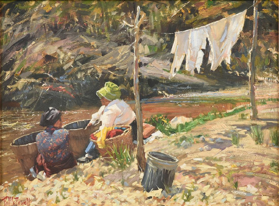 RON MCDOWELL (American b. 1956) A PAINTING, "Wash Day," (1 of 10)