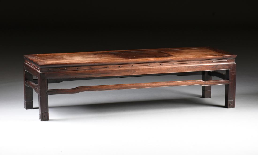 A CHINESE MING STYLE CARVED WALNUT COFFEE TABLE, MID (1 of 4)