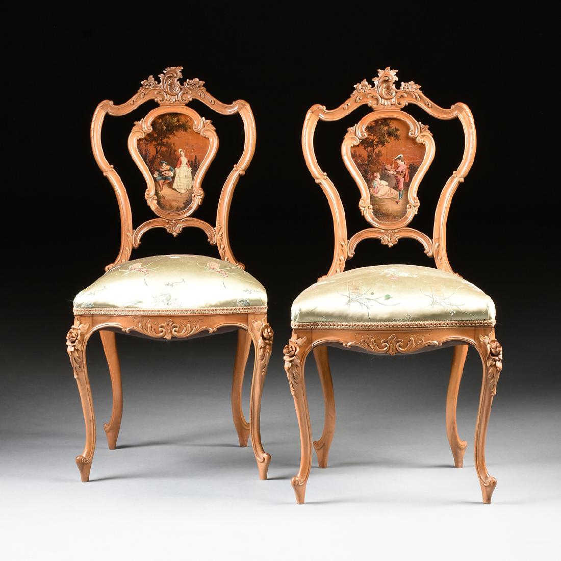 A PAIR OF ITALIAN CARVED AND PAINTED FRUITWOOD LOUIS XV (1 of 12)