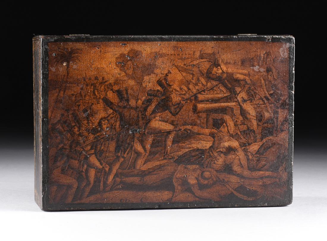 AN AMERICAN PAINTED BASE WOOD TABLE TOP SEWING BOX (1 of 5)