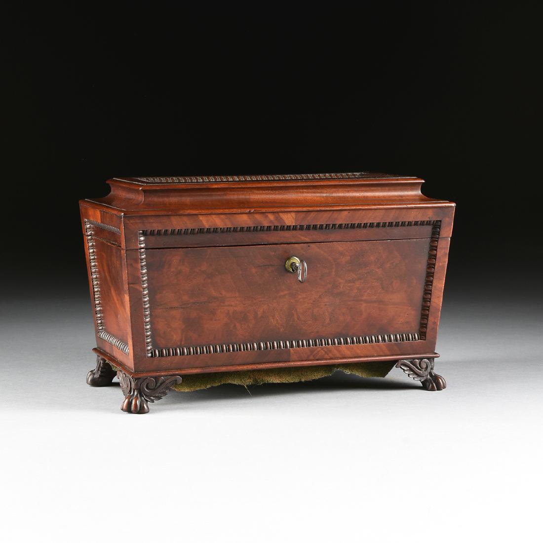 A WILLIAM IV MAHOGANY TEA CASKET, PROBABLY LONDON, (1 of 10)