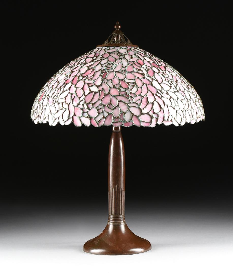 A HANDEL LAMP CO. CAST BRONZE THREE-LIGHT TABLE LAMP (1 of 16)