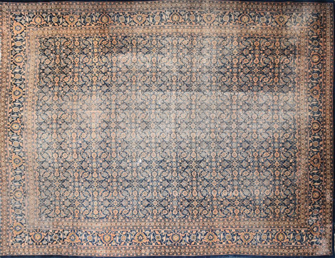 A LARGE ANTIQUE HAND WOVEN PERSIAN WOOL AND COTTON (1 of 8)