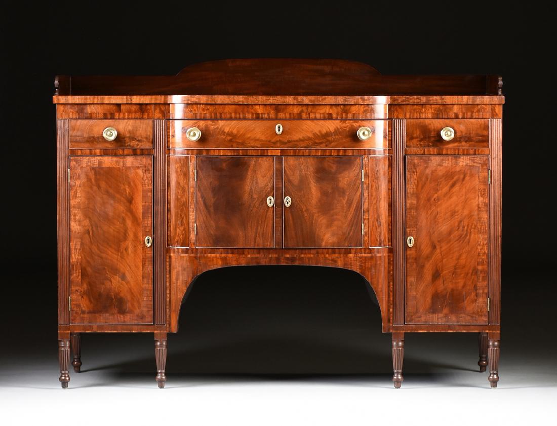 AN AMERICAN CLASSICAL STYLE MAHOGANY SIDEBOARD, (1 of 10)