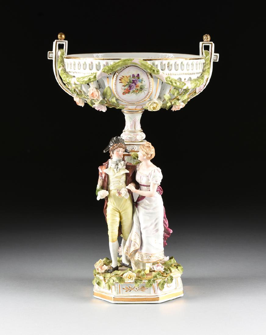 A MEISSEN HAND PAINTED PARCEL GILT FLORAL ENCRUSTED (1 of 15)