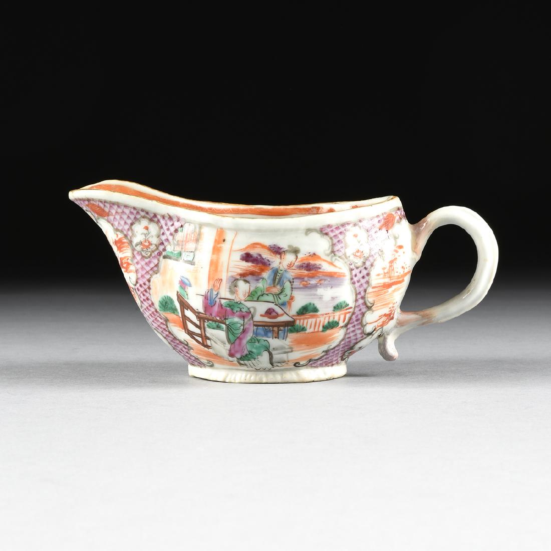 A CHINESE EXPORT PORCELAIN POLYCHOME ENAMELED SAUCE (1 of 10)