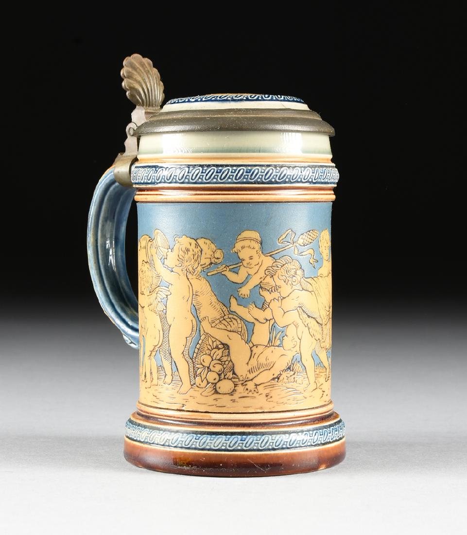 A VILLEROY & BOCH INCISED STONEWARE STEIN WITH PEWTER (1 of 9)