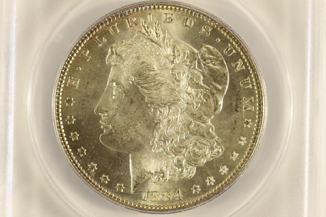 1884 MORGAN SILVER DOLLAR ANACS MS64 (1 of 3)
