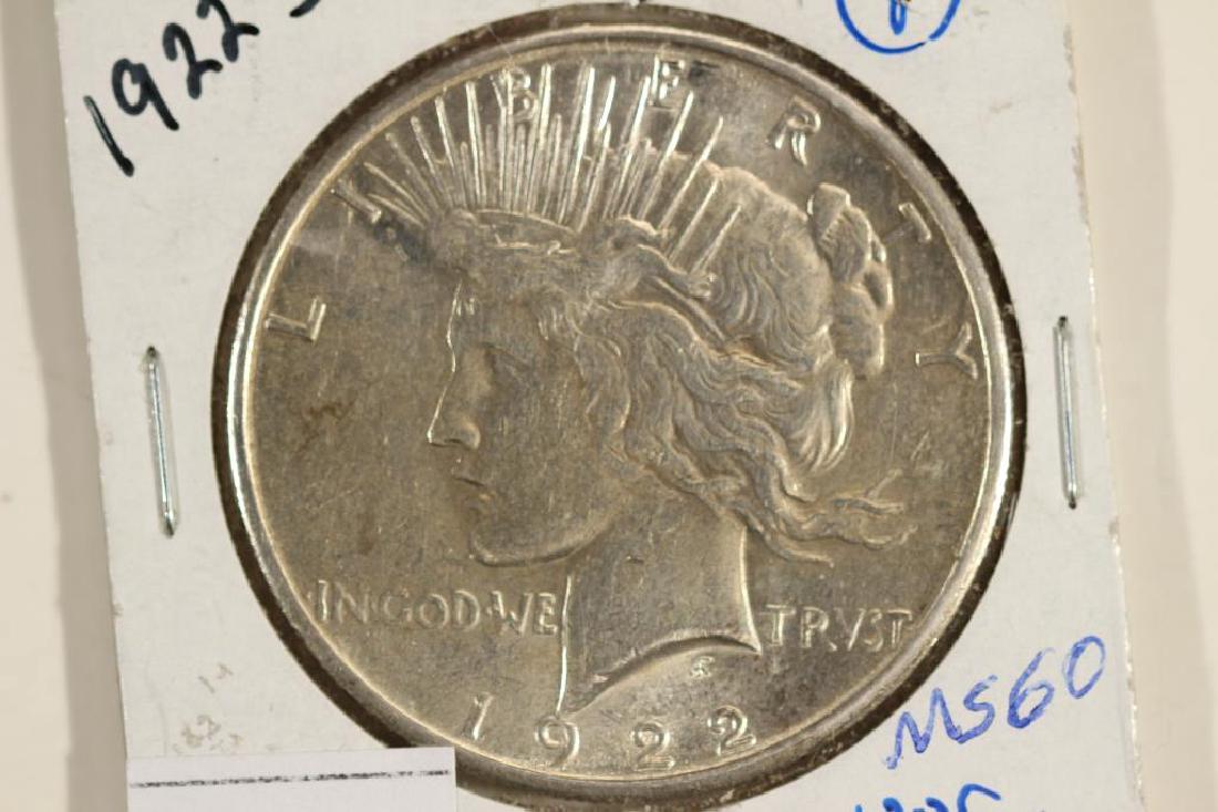 1922-S PEACE SILVER DOLLAR UNC (1 of 2)