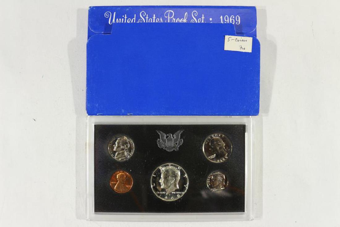 1969 US PROOF SET WITH BOX, 40% SILVER JFK HALF (1 of 2)