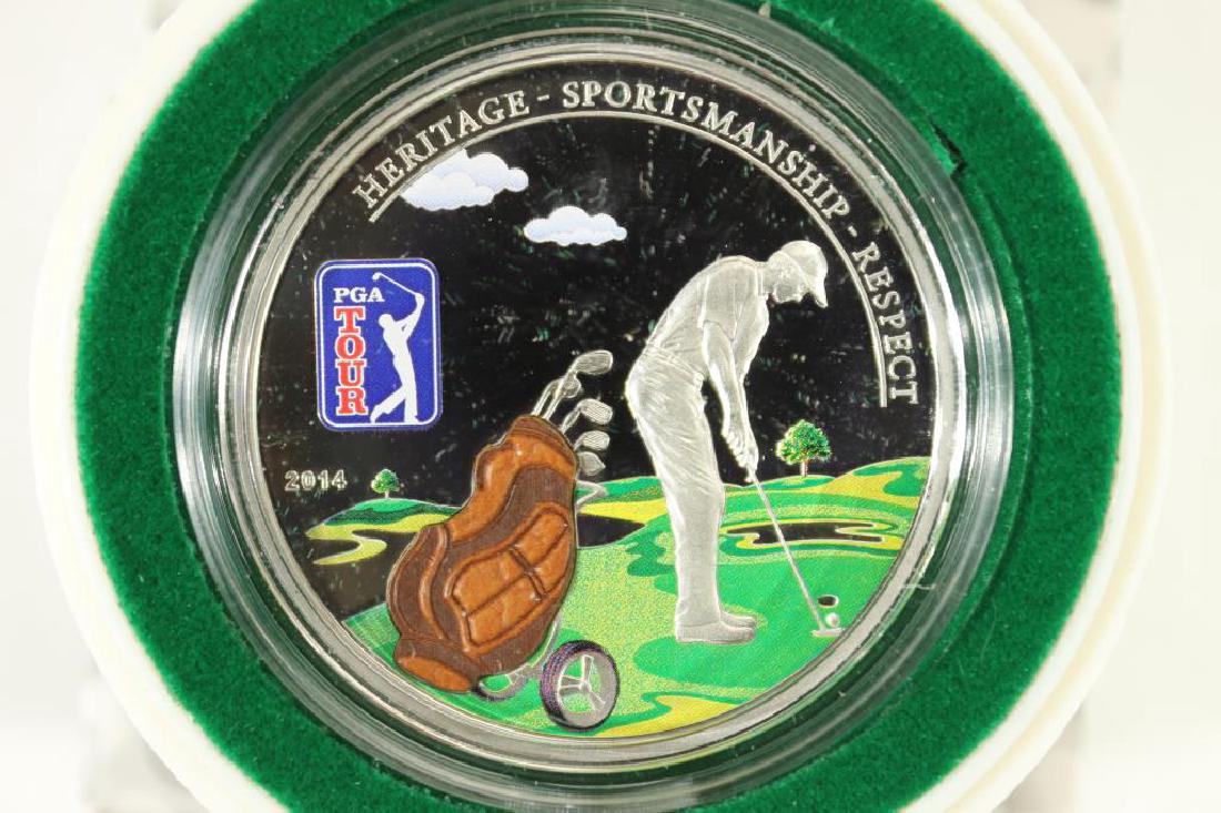 2014 COOK ISLANDS $5 SILVER PROOF PGA TOUR (1 of 4)