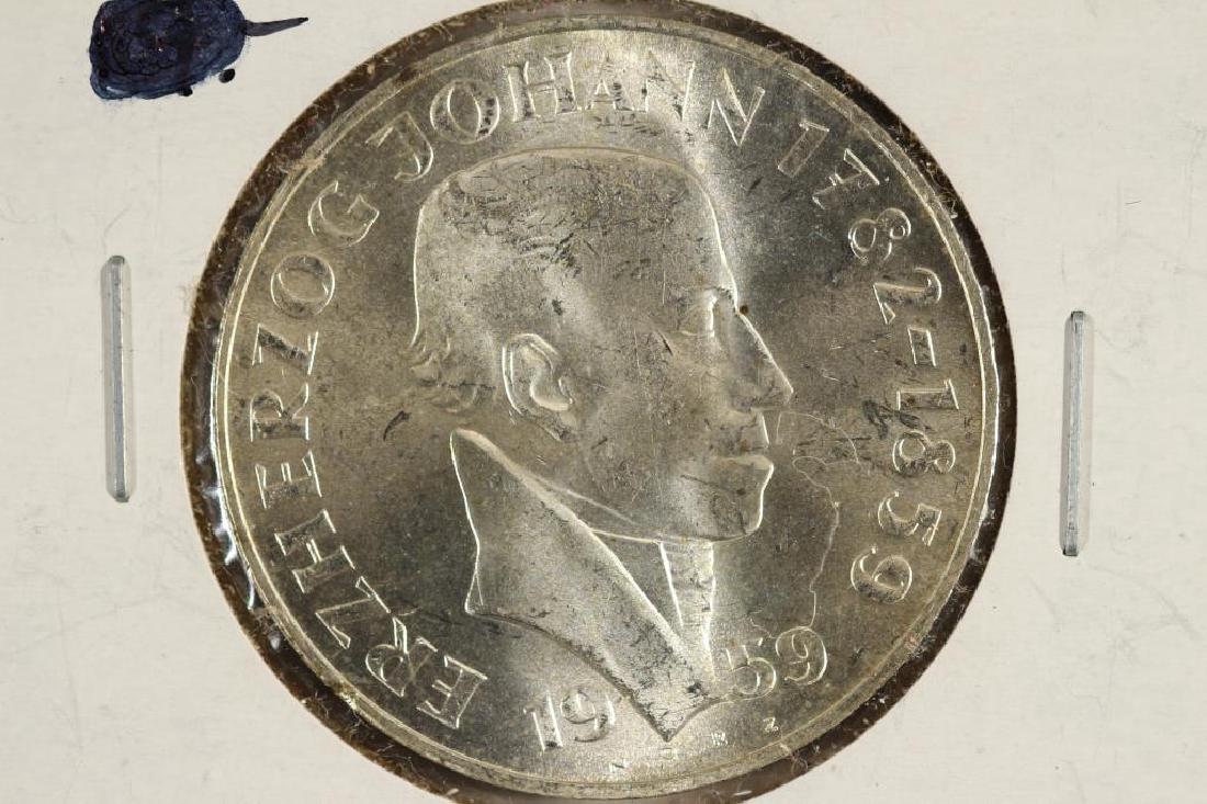 1959 AUSTRIA SILVER 25 SCHILLINGS UNC .3344 OZ.ASW (1 of 2)