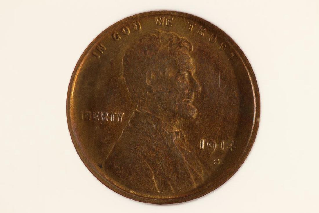 1914-S LINCOLN CENT ANACS AU DETAILS NET EF45 (1 of 3)
