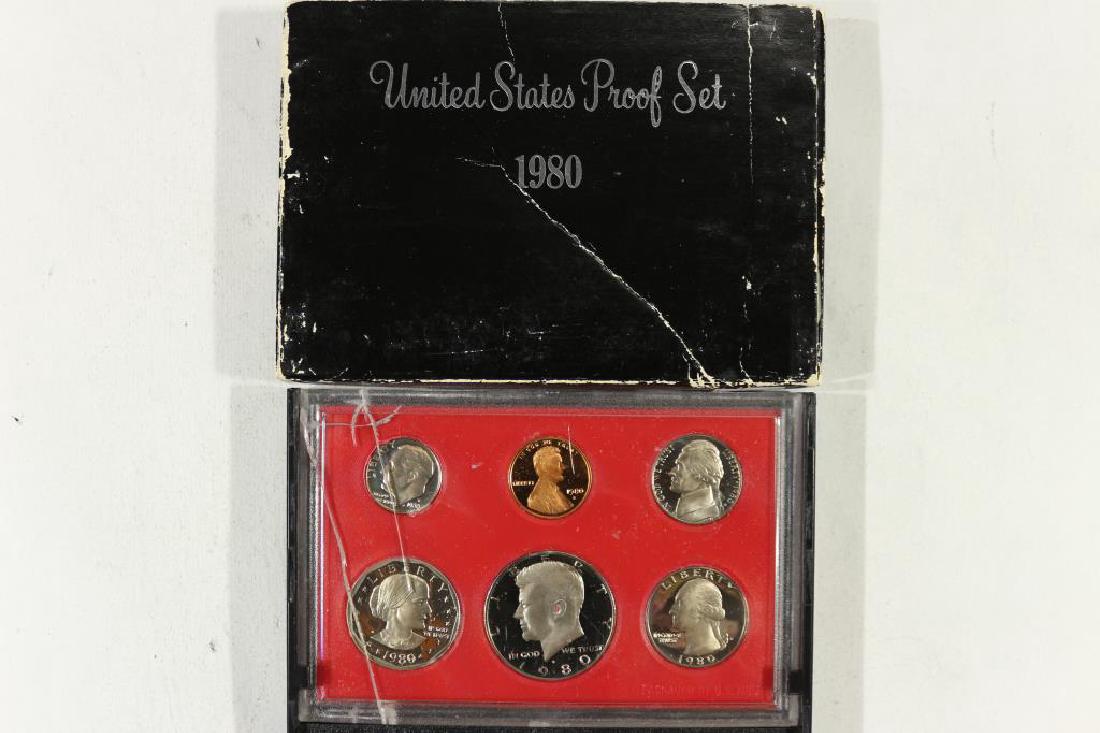 1980 US PROOF SET (WITH BOX) CASE IS CRACKED (1 of 2)