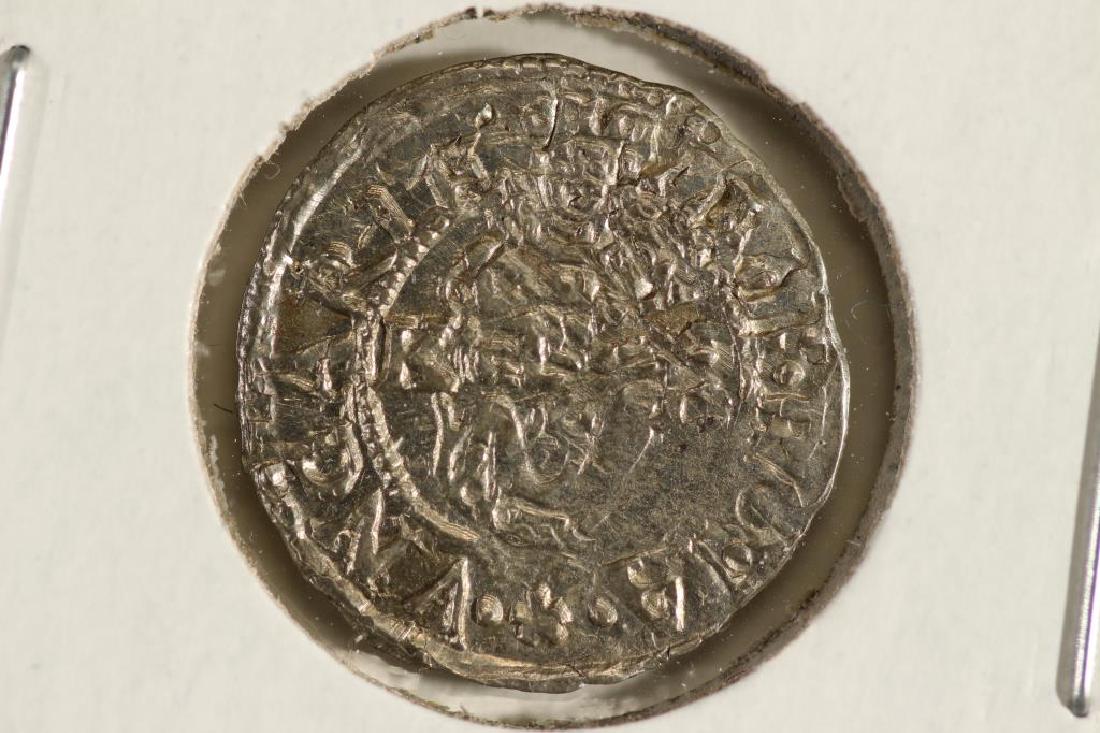 CIRCA 1526-64 HUNGARY SILVER DENAR FERDINAND I ERA: HOLY ROMAN EMPIRE AR DENAR DEPICTING THE HUNGARIAN COAT OF ARMS WITH MADONNA AND CHILD VERSO.