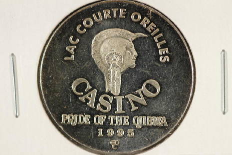 18.3 GRAM .999 FINE SILVER PROOF ROUND 1995: LAC COURTE OREILLES CASINO