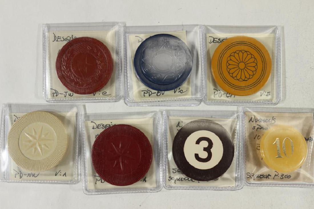 7 VINTAGE ASSORTED POKER CHIPS WITH VARIOUS (1 of 1)