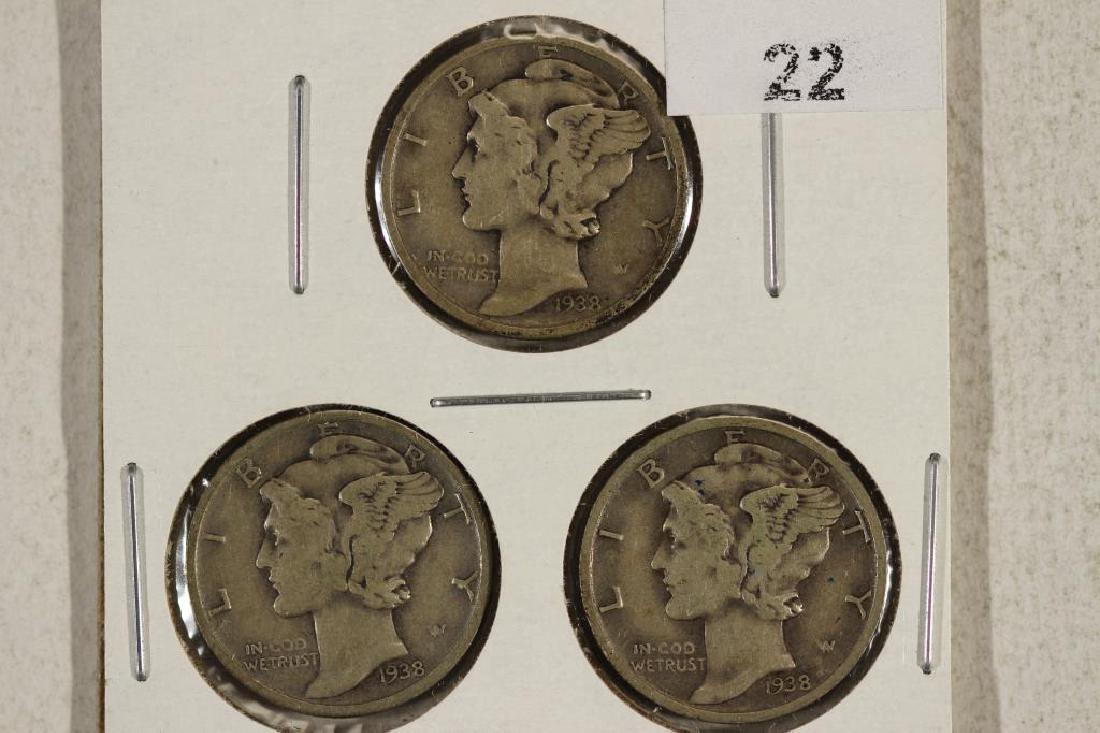 1938 P/D/S MERCURY DIMES (1 of 2)