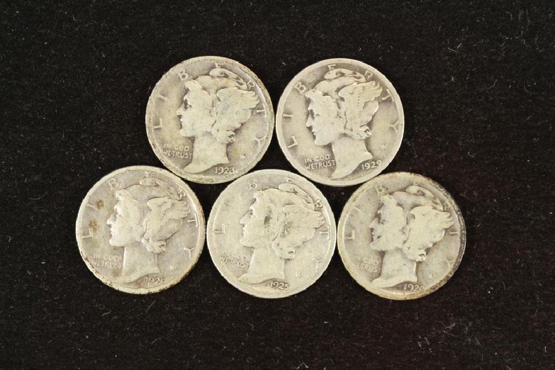 5 ASSORTED 1920'S MERCURY DIMES (1 of 2)