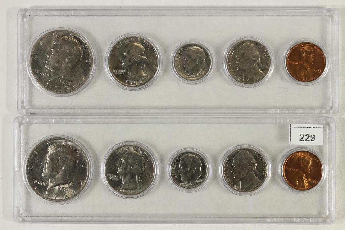 1972-P & 1973-P US UNC YEAR SETS IN PLASTIC CASES (1 of 2)