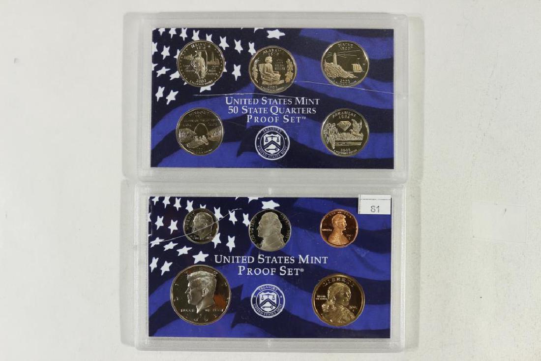 2003 US PROOF SET (WITH BOX) CRACKED CASE NO BOX (1 of 2)