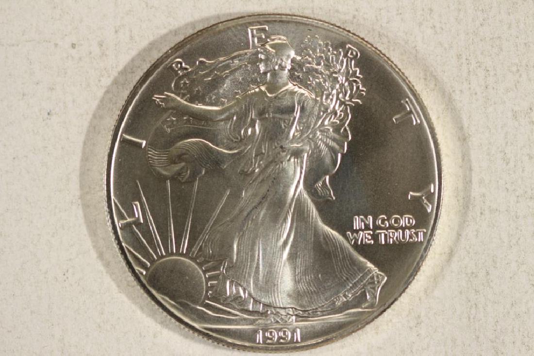 1991 AMERICAN SILVER EAGLE UNC (1 of 2)