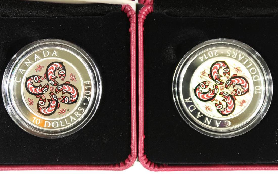 2-2014 CANADA $10 FINE SILVER PROOF COINS (1 of 4)