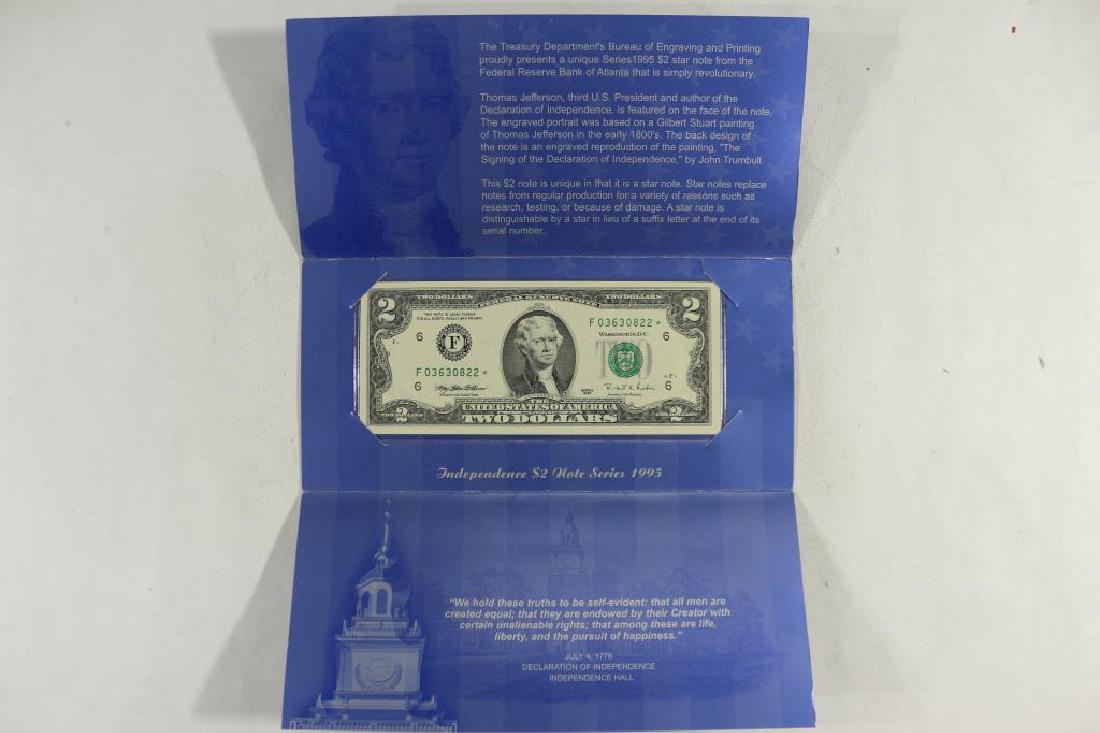 INDEPENDENCE $2 1995 $2 FRN STAR NOTE CRISP UNC (1 of 2)