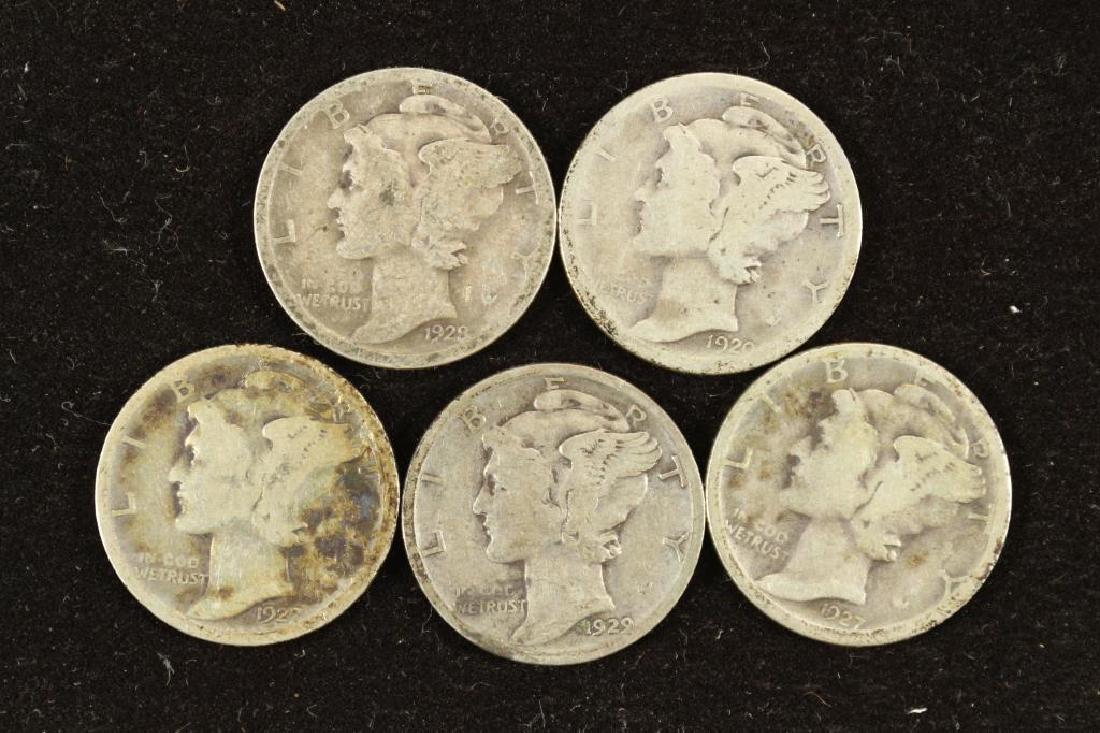 5 ASSORTED 1920'S MERCURY DIMES (1 of 2)