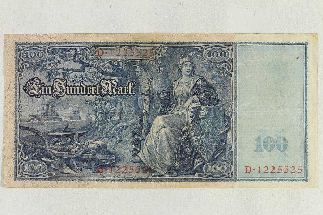 1909 GERMAN LARGE SIZE 100 MARK BILL (1 of 2)