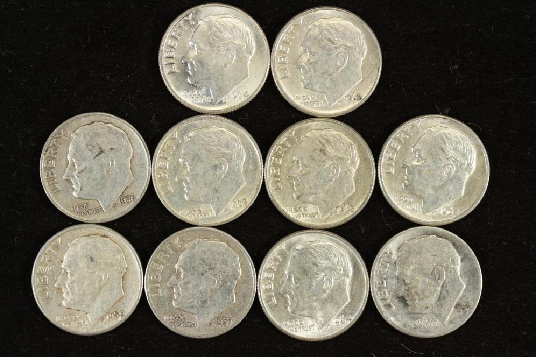 10 ASSORTED SILVER ROOSEVELT DIMES (1 of 2)