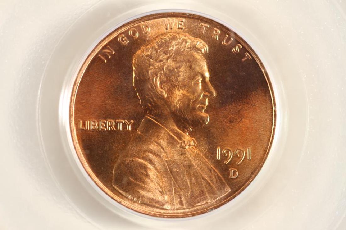 1991-D LINCOLN CENT PCGS MS67RD (1 of 3)