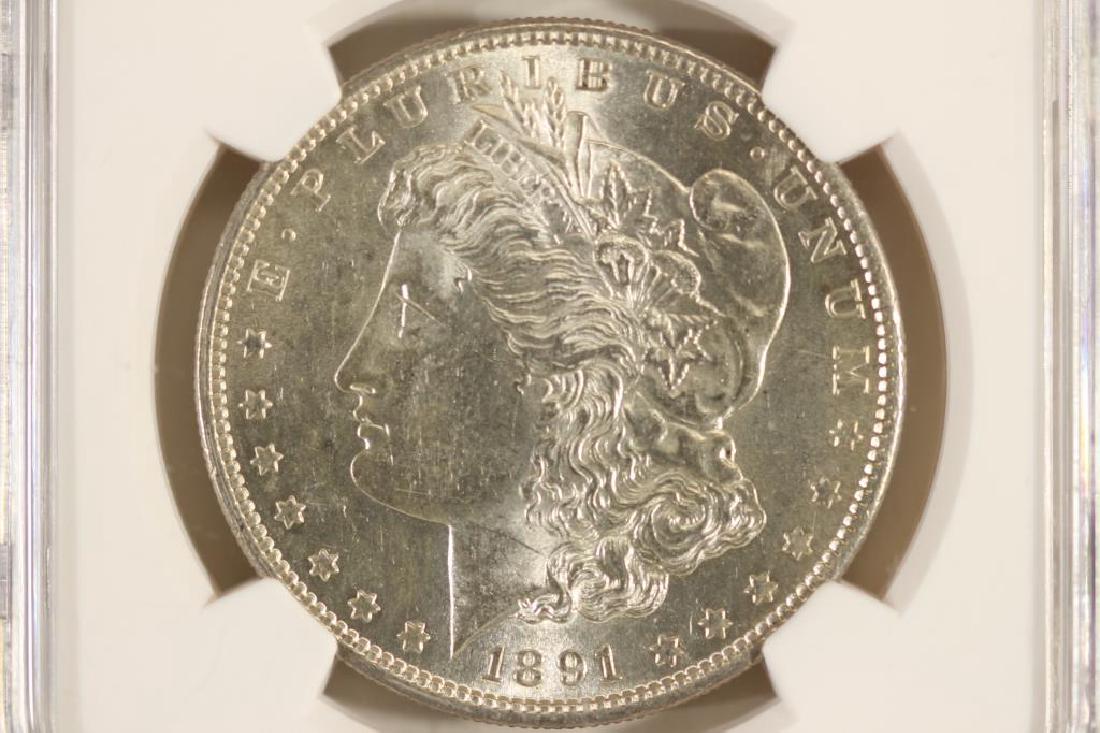 1891-S MORGAN SILVER DOLLAR NGC MS60 (1 of 3)