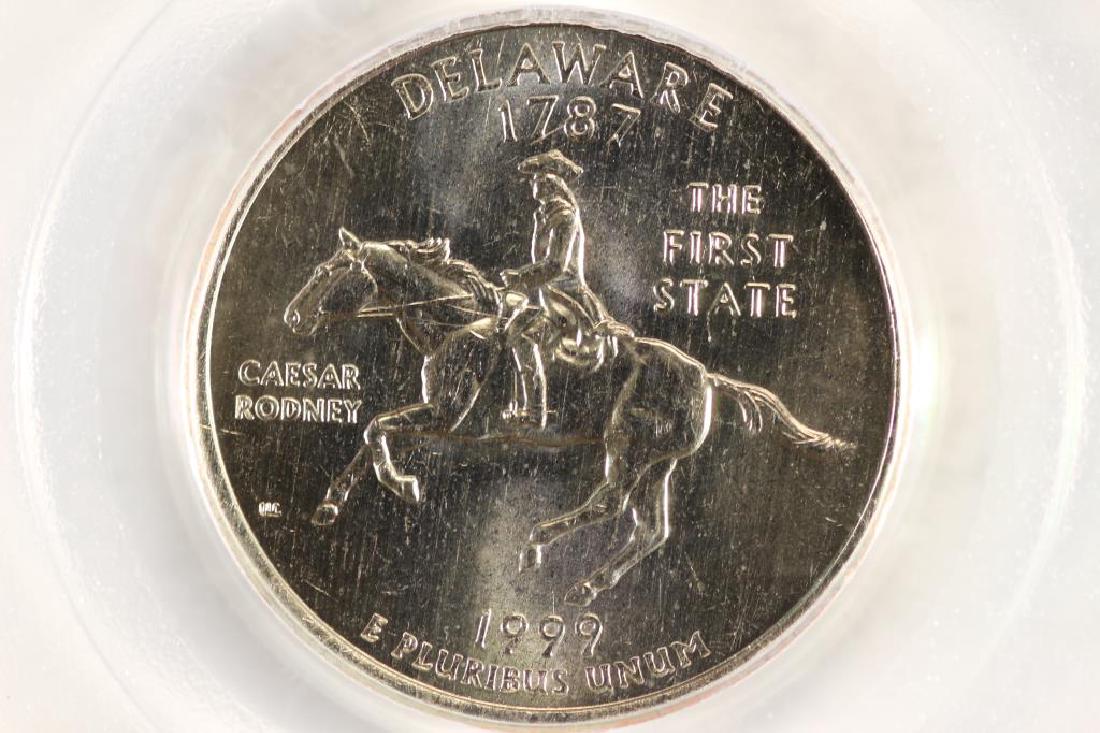 1999-D DELAWARE QUARTER "ARTIST EDITION": SIGNED BY DESIGNER EDDY SEGER, COLLECTORS UNIVERSE SLAB