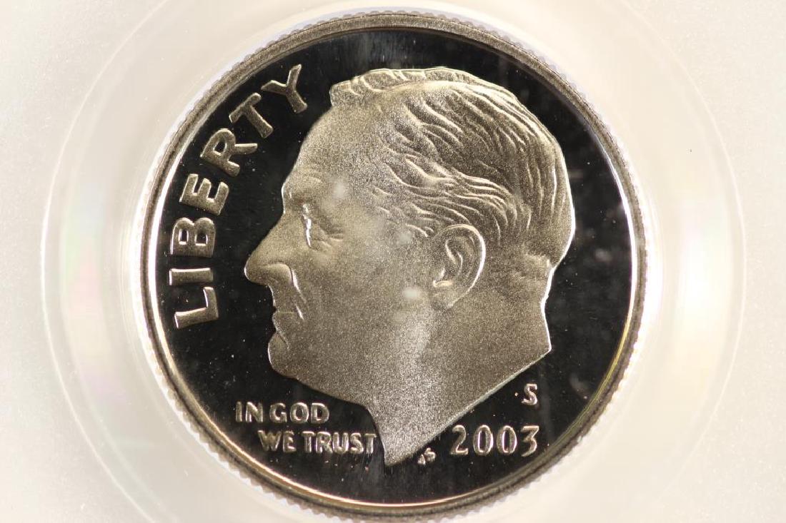 2003-S ROOSEVELT DIME PCGS PR70 DCAM (1 of 3)