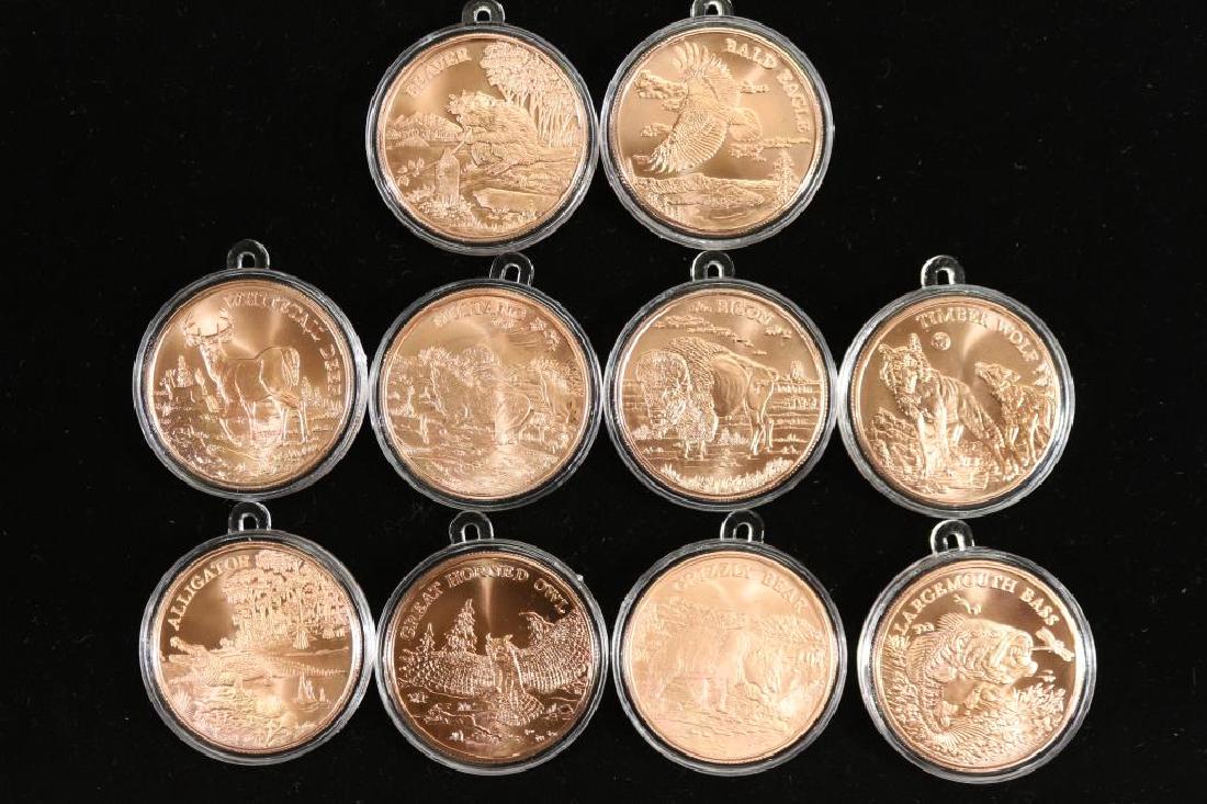 10 American Wildlife Series Copper Rounds