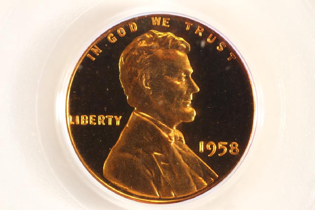 1958 LINCOLN CENT PCGS PR67 RD CAM (1 of 3)