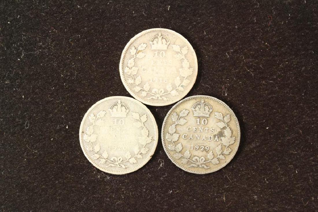 1918, 1920 & 1929 CANADA SILVER 10 CENTS (1 of 2)