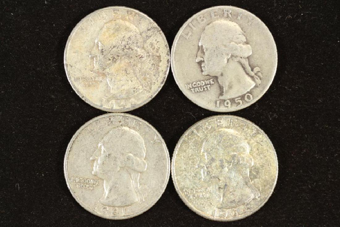 1942,50-S,61 & 64 WASHINGTON SILVER QUARTERS (1 of 2)