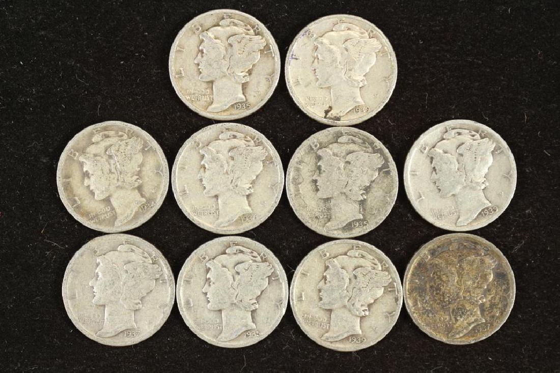 10 ASSORTED 1930'S MERCURY DIMES (1 of 2)