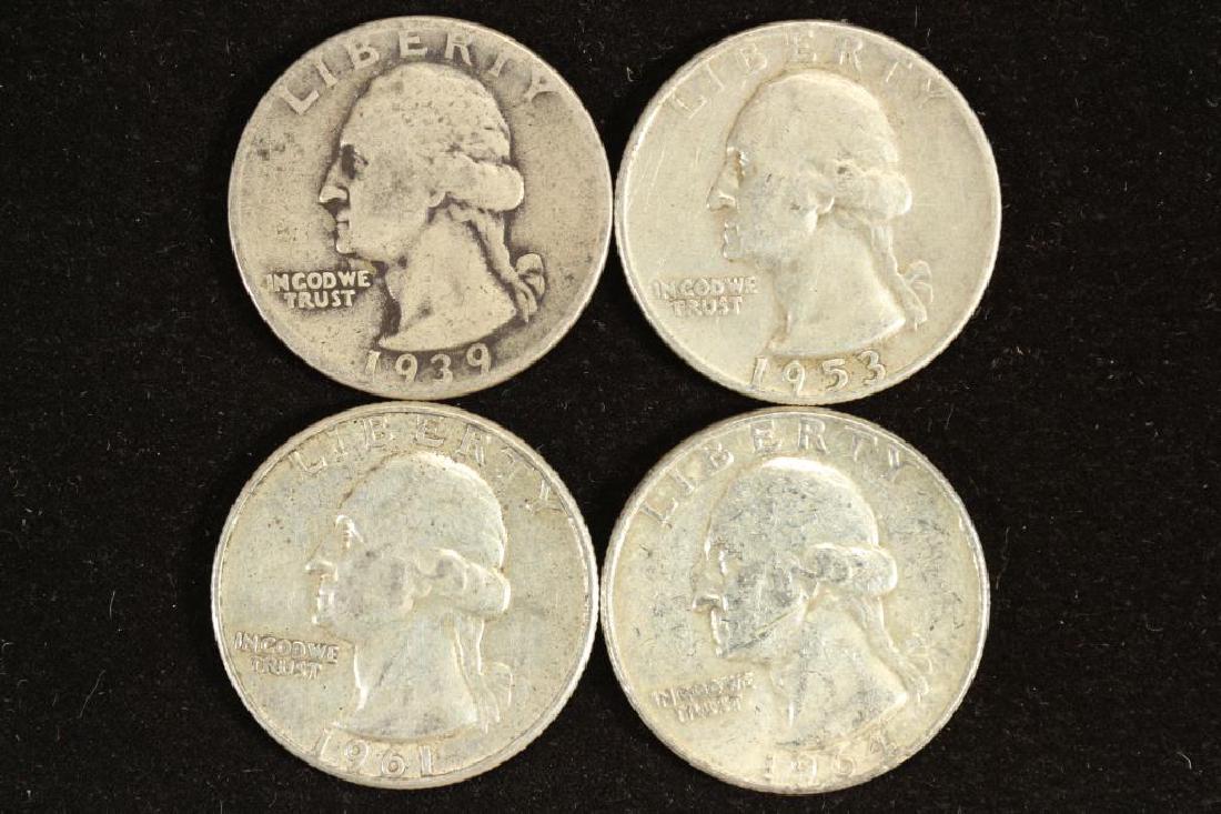 1939,53-S,61 & 64 WASHINGTON SILVER QUARTERS (1 of 2)