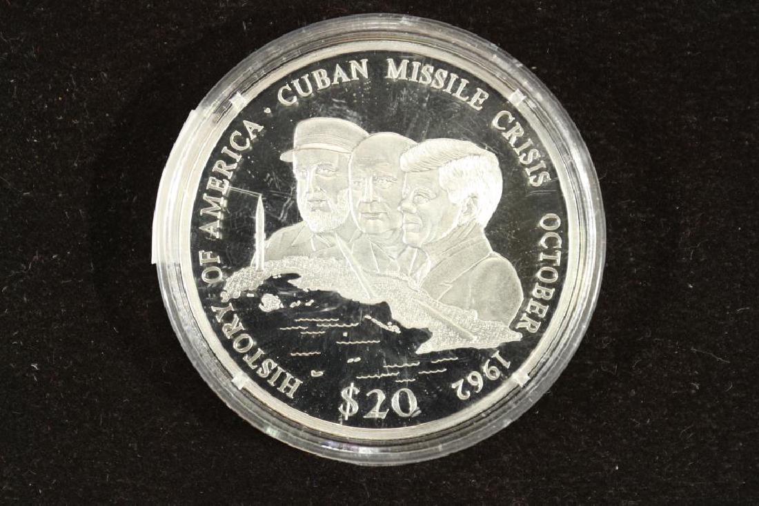 2001 REPUBLIC OF LIBERIA $20 SILVER PROOF CUBAN: MISSLE CRISIS