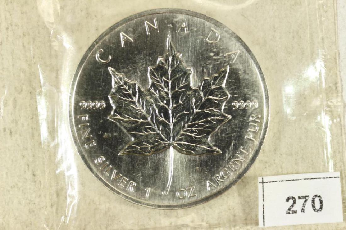 1994 CANADA SILVER $5 MAPLE LEAF 1 OZ. FINE SILVER (1 of 2)