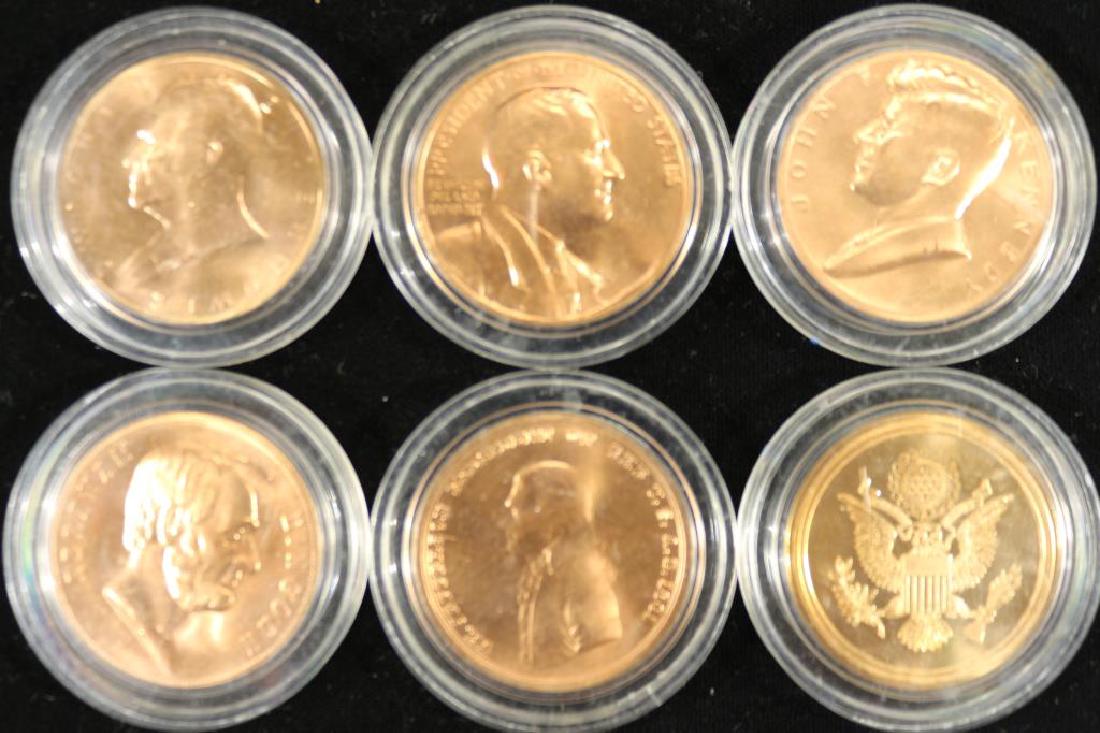6 ASSORTED 1 5/16" BRONZE PRESIDENTIAL MEDALS (1 of 2)