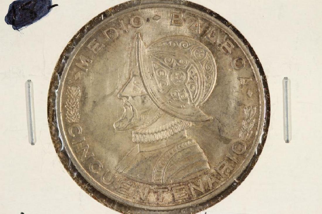 1953 PANAMA SILVER 1/2 BALBOA UNC .3617 OZ. ASW (1 of 2)