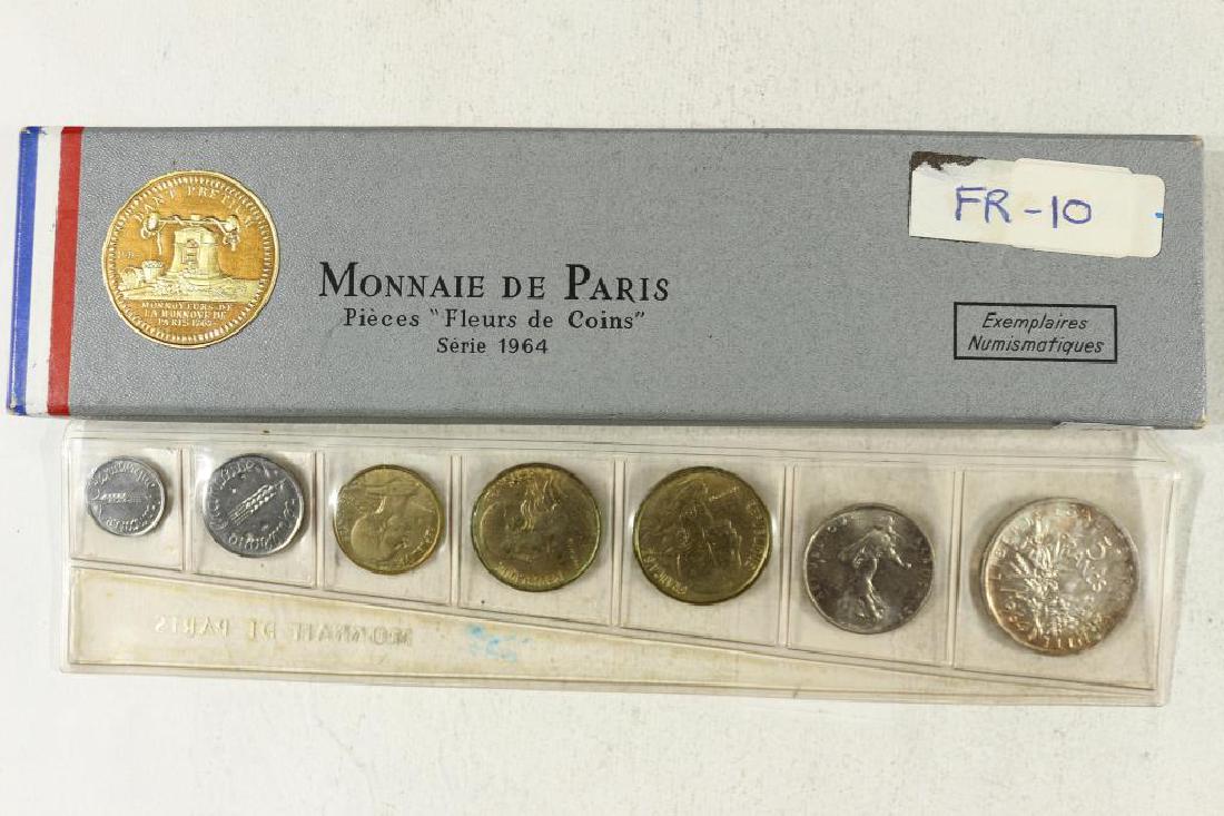 1964 FRANCE 7 COIN MINT SET WITH SILVER (1 of 2)