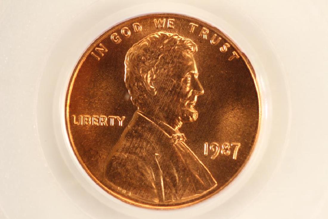 1987 LINCOLN CENT PCGS MS66RD (1 of 3)
