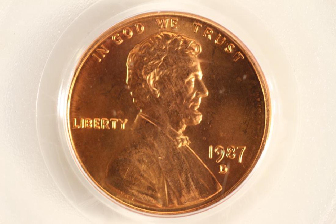 1987-D LINCOLN CENT PCGS MS67RD (1 of 3)